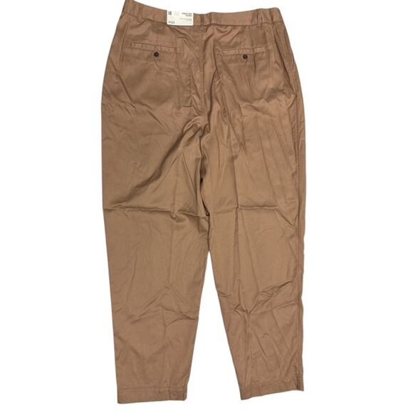 a.n.a. size 18 Pants Light Brown Maple Taffy Pleated Highest-Rise Tapered Leg - Picture 3 of 5
